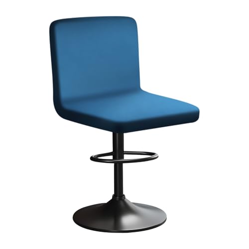 HuaLiSiJi Stretch Barhocker Stuhlhussen Bezüge Bezug Barhocker mit Lehne Samt Bar Stuhlhussen, Luxuriöser Stoff，Einer Weichen Textur, Dehnbar Knitterfrei Waschbar Staubdicht (1, Pfauenblau) von HuaLiSiJi
