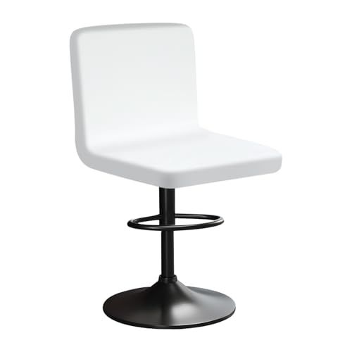 HuaLiSiJi Stretch Barhocker Stuhlhussen Bezüge Bezug Barhocker mit Lehne Samt Bar Stuhlhussen, Luxuriöser Stoff，Einer Weichen Textur, Dehnbar Knitterfrei Waschbar Staubdicht (1, Weiß) von HuaLiSiJi