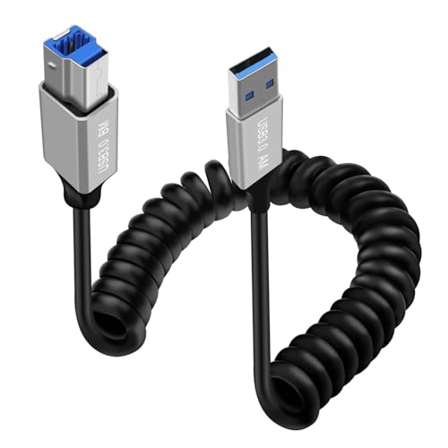 HuaLiSiJi USB 3.0 Druckerkabel Hochgeschwindigkeit 5Gbps USB A auf USB B Spiralkabel für Scanner, Externen Festplatten, Multifunktionsdruckern usw (Typ A, 0.3-0.8m HuaLiSiJi USB 3.0 Druckerkabel Hochgeschwindigkeit 5Gbps USB A auf USB B Spiralkabel für Scanner, Externen Festplatten, Multifunktionsdruckern usw (Typ A, 0.3-0.8m von HuaLiSiJi