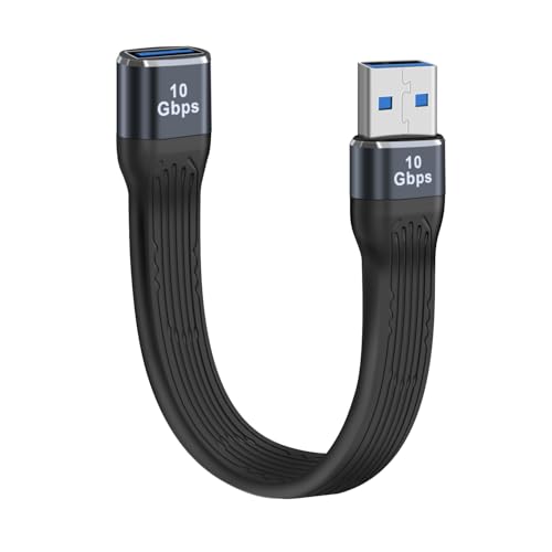 HuaLiSiJi USB 3.0 Verlängerungskabel Kurz 5A 20V 100W USB Kabel Stecker auf Buchse 10Gbps ​​Datenübertragung für Flash Laufwerk, USB Tastatur, Handy (13.5 cm) von HuaLiSiJi