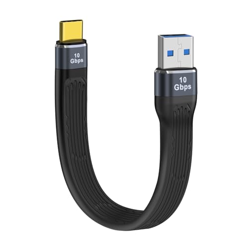HuaLiSiJi USB A auf USB C Kabel 3.1 Typ A auf Typ C Kabel Kurz PD 60W Schnellladekabel 10Gbps Datenübertragung für Phone, Laptop (Stecker auf Stecker, 13 cm) von HuaLiSiJi