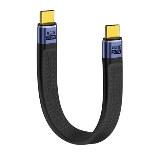 HuaLiSiJi USB C 4.0 Kabel Kurz 40Gbps Thunderbolt 4 Type C PD 240W 48V 5A Audio Video 8K 60Hz USB C Kabel Männlich auf Männlich für Typ C Phone, Laptop, Tablet (Stecker, 12 cm) ﻿ ﻿ von HuaLiSiJi