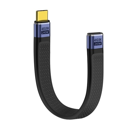 HuaLiSiJi USB C 4.0 Verlängerung Kabel Kurz 40Gbps Thunderbolt 4 Type C PD 40W 48V 5A Audio Video 8K 60Hz USB C Kabel Männlich Weiblich für Typ C Phone, Laptop, Tablet (Stecker auf Buchse, 12 cm) von HuaLiSiJi