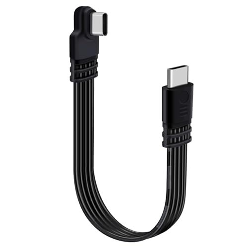 HuaLiSiJi USB C auf USB C Kabel 90 Grad Kurz PD 65W Typ C auf Typ C Schnellladekabel Datenkabel 480Mbps für Handy, Tablet (Links und Rechts, 0.3 m) von HuaLiSiJi