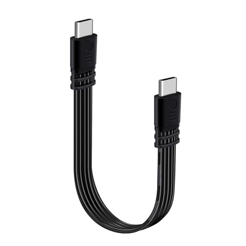 HuaLiSiJi USB C auf USB C Kabel Flach PD 65W Typ C auf Typ C Schnellladekabel Datenkabel 480Mbps für Handy, Tablet (Gerader Kopf, 0.3 m) von HuaLiSiJi