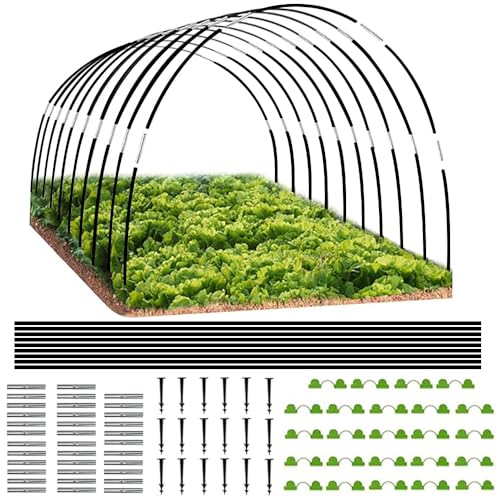 HuaMuDM 50 PCS Pflanztunnel Bögen,Gewächshausreifen Fiberglas,Gartentunnel Reifen,Folientunnel Bögen, Gewächshaus Hoops,Gewächshausreifen Folientunnel,Bögen Für Folientunnel,Gartenreifen Hochbeet von HuaMuDM
