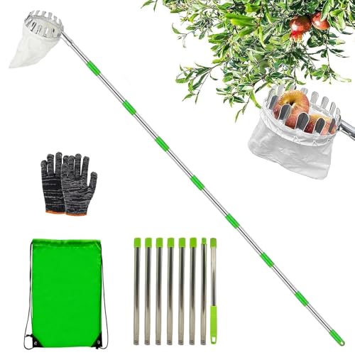 HuaMuDM 3.4m Obstpflücker mit Teleskopstiel und Stoff,Obstpflücker Diameter 16 cm,Kirschenpflücker, Apfelpflücker,Pflaumenpflücker,Fruit Picker for Reaching Inaccessible Places in Fruit Trees HuaMuDM 3.4m Obstpflücker mit Teleskopstiel und Stoff,Obstpflücker Diameter 16 cm,Kirschenpflücker, Apfelpflücker,Pflaumenpflücker,Fruit Picker for Reaching Inaccessible Places in Fruit Trees von HuaMuDM