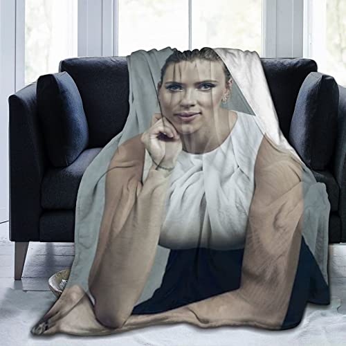 Huaaiwangy Scarlett Actress Johansson Überwurfdecke, ultraweiches Flanell-Fleece, leichte Überwurfdecke, warme Klimaanlage, Decke für Couch, Sofa, Bett, 152 x 127 cm von Huaaiwangy