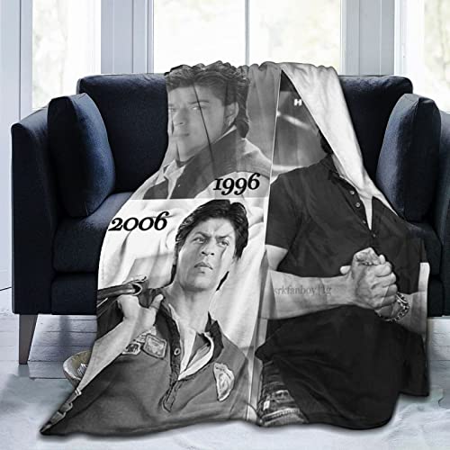 Huaaiwangy Shah Actor Rukh Khan Überwurfdecke, ultraweiches Flanell-Fleece, leichte Überwurfdecke, warme Klimaanlage, Decke für Couch, Sofa, Bett, 152 x 127 cm von Huaaiwangy