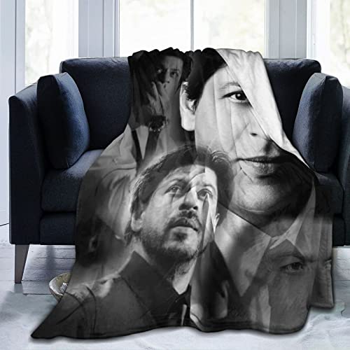 Huaaiwangy Shah Actor Rukh Khan Überwurfdecke, ultraweiches Flanell-Fleece, leichte Überwurfdecke, warme Klimaanlage, Decke für Couch, Sofa, Bett, 152 x 127 cm von Huaaiwangy