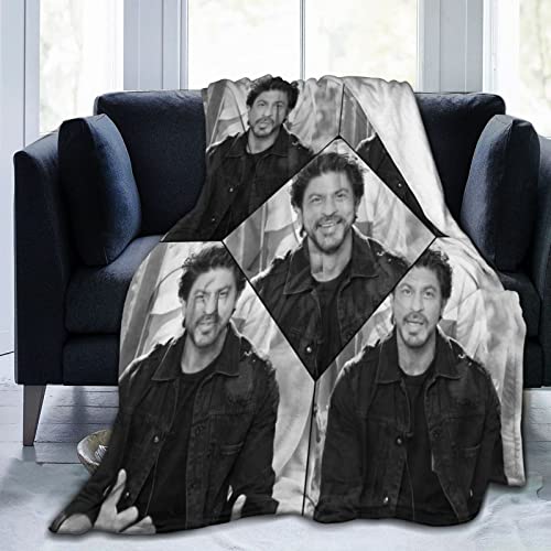 Huaaiwangy Shah Actor Rukh Khan Überwurfdecke, ultraweiches Flanell-Fleece, leichte Überwurfdecke, warme Klimaanlage, Decke für Couch, Sofa, Bett, 203 x 152 cm von Huaaiwangy