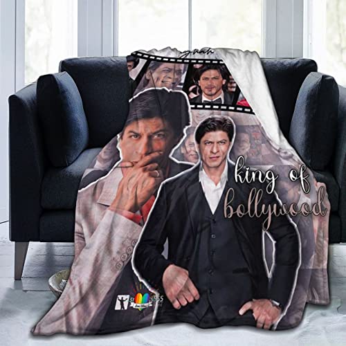 Huaaiwangy Shah Actor Rukh Khan Überwurfdecke, ultraweiches Flanell-Fleece, leichte Überwurfdecke, warme Klimaanlage, Decke für Couch, Sofa, Bett, 203 x 152 cm von Huaaiwangy