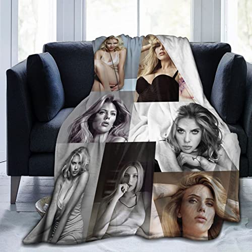 Scarlett Actress Johansson Überwurfdecke, ultraweich, Flanell-Fleece, leichte Überwurfdecke, warme Klimaanlagen-Decke für Couch, Sofa, Bett, 127 x 101 cm von Huaaiwangy