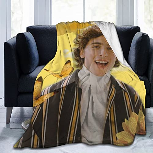 Timothée Schauspieler Chalamet Überwurfdecke, ultraweiches Flanell-Fleece, leichte Überwurfdecke, warme Klimaanlage, Decke für Couch, Sofa, Bett, 152 x 127 cm von Huaaiwangy