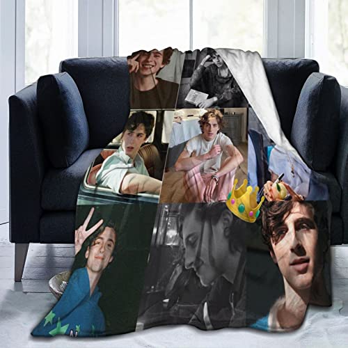 Timothée Schauspieler Chalamet Überwurfdecke, ultraweiches Flanell-Fleece, leichte Überwurfdecke, warme Klimaanlage, Decke für Couch, Sofa, Bett, 203 x 152 cm von Huaaiwangy