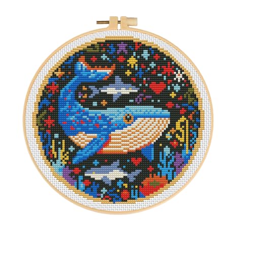 Huacan Kreuzstich-Set, Tiermotiv, 11-fädig, geprägte Muster, einfaches Kreuzstich, Stickerei, Handarbeitsset, Zubehör von Huacan