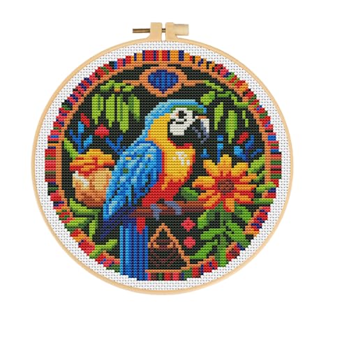 Huacan Kreuzstich-Set, Tiermotiv, 11-fädig, geprägte Muster, einfaches Kreuzstich, Stickerei, Handarbeitsset, Zubehör von Huacan