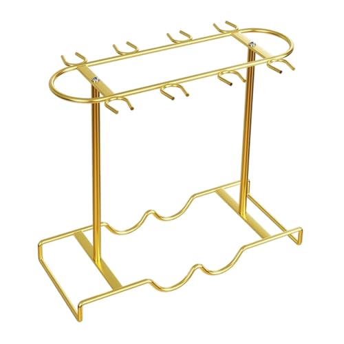 Weinglashalter Stielgläser Aufbewahrungsregal Weinregal Gläserhalter mit Eleganter Metall Optik Als Stilvoller Blickfang für Bar Esszimmer Und Hotel, Gold Weinglashalter Stielgläser Aufbewahrungsregal Weinregal Gläserhalter mit Eleganter Metall Optik Als Stilvoller Blickfang für Bar Esszimmer Und Hotel, Gold von HuadaXtai