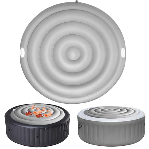 Aufblasbare Whirlpool-Abdeckung, 1,5 m, runde Whirlpool-Abdeckung, faltbarer Whirlpool-Deckel mit Griffen an 2 Seiten, für 4-6 Personen-Whirlpool, energiesparend und Regenschutz, Überlaufabdeckung für Aufblasbare Whirlpool-Abdeckung, 1,5 m, runde Whirlpool-Abdeckung, faltbarer Whirlpool-Deckel mit Griffen an 2 Seiten, für 4-6 Personen-Whirlpool, energiesparend und Regenschutz, Überlaufabdeckung für von Huaerle