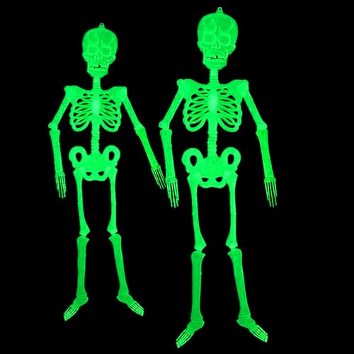 Leuchtende Halloween-Skelett-Dekorationen, leuchtet im Dunkeln, hängende Totenkopf, bewegliche Gelenke, Skelette für Halloween, Innen- und Außenbereich, Hof, Garten, hängende Dekoration Leuchtende Halloween-Skelett-Dekorationen, leuchtet im Dunkeln, hängende Totenkopf, bewegliche Gelenke, Skelette für Halloween, Innen- und Außenbereich, Hof, Garten, hängende Dekoration von Huaerle