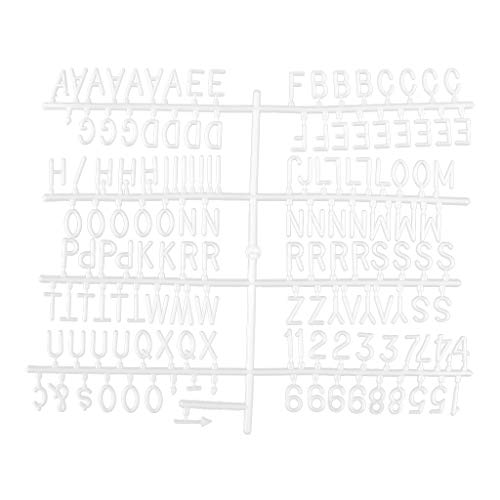 Huafi 290 Stück Zeichen für Filz Buchstabe Board, Weiße (Buchstaben, Zahlen, Symbole, Emojis) von Huafi