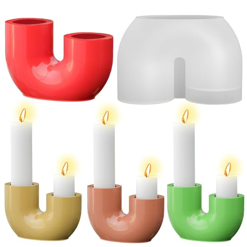 Silikonformen Gießformen Kerzenhalter, U-Form Silikonform Kerzenhalter, DIY Kerzenständer Gießform für Gips Gießen für Weihnachten Heimdekorationen Silikonformen Gießformen Kerzenhalter, U-Form Silikonform Kerzenhalter, DIY Kerzenständer Gießform für Gips Gießen für Weihnachten Heimdekorationen von Huahuanghui