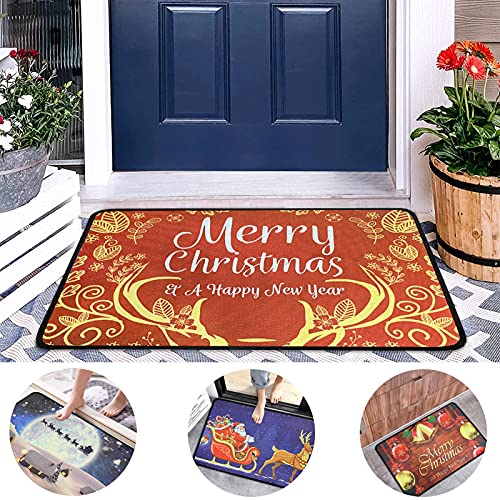 Huahuanghui Weihnachtsteppich,60 * 40 cm Badezimmer Teppich,Weihnachten Area Rug,rutschfeste Badematten,Türmatte, Fußmatten,Home Decor,Weihnachtsdekoration Teppich Anti Rutsch Unterlage (Wort) von Huahuanghui