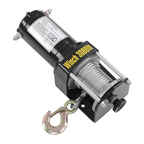 Elektrisches Seilwinden-Kit, 24-V-ATV-Legierungsstahl-Niedertemperatur-Elektroseilwinde, freistehender Haken mit Fernbedienung für längere Lebensdauer von Huairdum