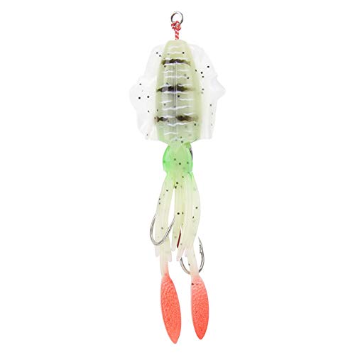 Gefälschter Fischköder Angelzubehör, Soft Luminous Fake Angelköder, Angelgerät Octopus Angelköder, Tintenfisch-Angelköder, 3D Eyes Sea/Süßwasser zum Angeln(5#) von Huairdum