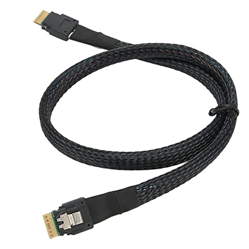 Huairdum Schlankes SAS-Kabel, Verzinnter Kern, HDD-Datenkabel, 12 GBPS, Vergoldet, Hohe Flexibilität für den Desktop (1m/39.4in) von Huairdum