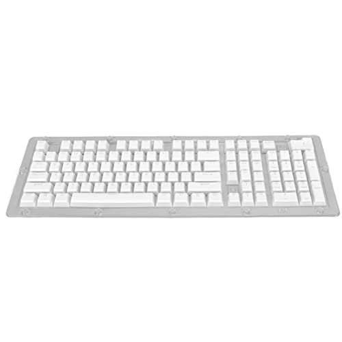 Huairdum Tastatur-Tastenkappe, Benutzerdefinierte Tastenkappe, 130 Tasten, Zweifarbige Injektionsdekoration, Doppelschichtig, Durchscheinend (Weiss) von Huairdum