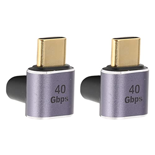 Huairdum USB-C-Stecker auf USB-C-Buchse, 40 Gbit/s Kleiner Tragbarer 2-teiliger Rechtwinkliger USB-C-Stecker auf Buchse für das Büro von Huairdum