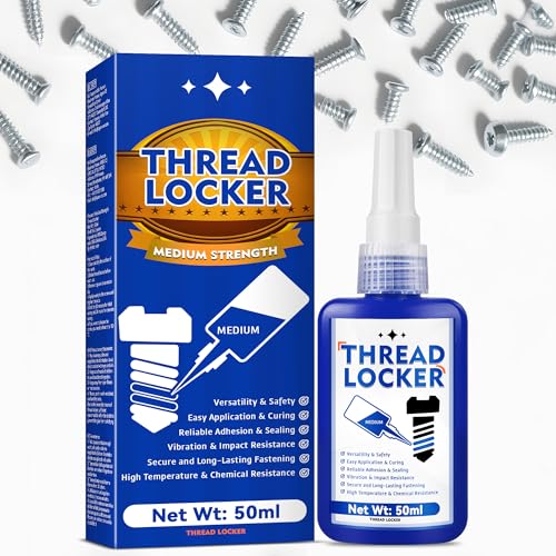 HuakChai Schraubensicherung Blau, Locktight Schraubensicherung Mittelfest, Schraubensicherungslack für Lock & Seal Befestigungselemente, Metalle, Muttern und Schrauben, 50 ml x 2 von HuakChai