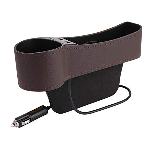 Autositz multifunktionale Aufbewahrungsbox PU-Leder-Autositz-Aufbewahrungsbox mit Getränkehalter und USB-Ladeanschluss Gap Aufbewahrungsbox im Auto von Huamengyuan
