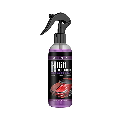 Huamengyuan 3 in1 High Protection Quick Car Coating Spray Keramikbeschichtung Fortify Quick Coat Auto Schild Beschichtung Autowachs Polierspray für Motorrad Auto LKW Wohnmöbel,100ml von Huamengyuan