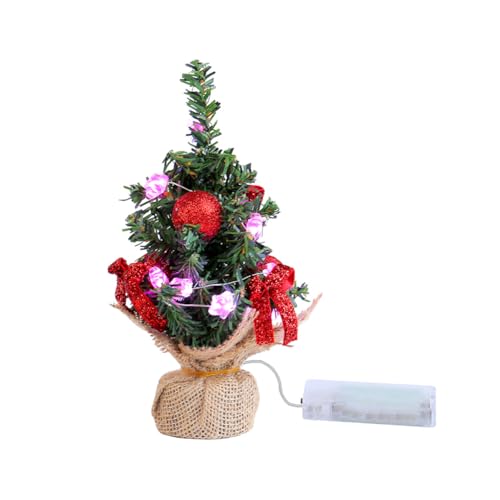 Huamengyuan Mini Weihnachtsbaum Kleiner Beleuchtung LED Tisch künstlich geschmückt für Weihnachten Deko Tischdeko DIY Schaufenster Figuren Weihnachts-Baum Beleuchtung Dekoration Weihnachten Advent von Huamengyuan