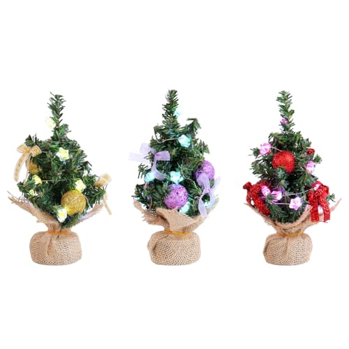 Huamengyuan Mini Weihnachtsbaum Kleiner Beleuchtung LED Tisch künstlich geschmückt für Weihnachten Deko Tischdeko DIY Schaufenster Figuren Weihnachts-Baum Beleuchtung Dekoration Weihnachten Advent von Huamengyuan
