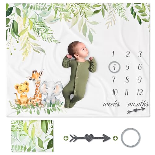 Huamengyuan Neugeborene Fotografie Requisiten Babydecke Babydecke Meilensteindecke Monatsdecke Neugeborenen Geschenk Kuscheldecke Fotodecke Monatsdecke Baby Junge Mädchen Unisex 101 cm x 132 cm von Huamengyuan