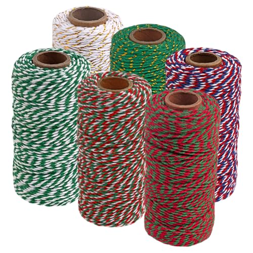 Huamengyuan Weihnachts-Garn Weihnachten Juteschnur und Baumwollschnur Bäckergarn Rote weiße Grün Rollen Weihnachtsschnüre 2 mm Baumwollseile 100 m Kordel in Farbblock-Optik für Geschenkverpackungen Huamengyuan Weihnachts-Garn Weihnachten Juteschnur und Baumwollschnur Bäckergarn Rote weiße Grün Rollen Weihnachtsschnüre 2 mm Baumwollseile 100 m Kordel in Farbblock-Optik für Geschenkverpackungen von Huamengyuan