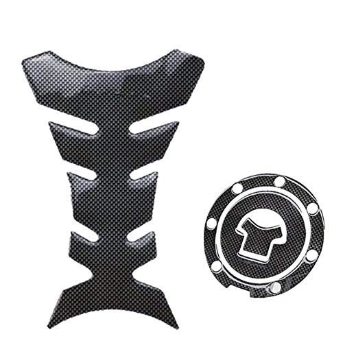 Tank Pad Motorcycle, Universal 3D Kohlefaseröl Tank Pads Motorrad Tankaufkleber Tankschutz kompatibel mit CB250 / 400 CBR400 von Huamengyuan