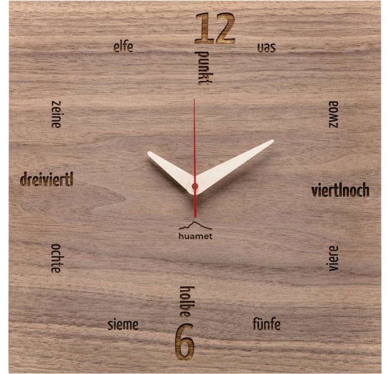 Huamet Wanduhr Wanduhr Kultuhr Nuss eckig - huamet Modell: CH11-B-01 von Huamet