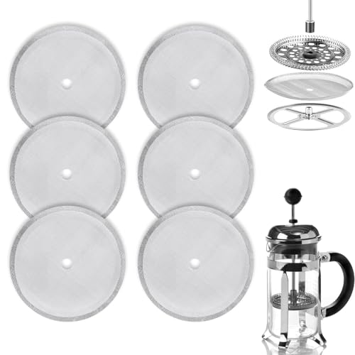 Huamirra French Press Filter, 6er Pack, 304 Edelstahl, 8 Tassen, Wiederverwendbar Huamirra French Press Filter, 6er Pack, 304 Edelstahl, 8 Tassen, Wiederverwendbar von Huamirra