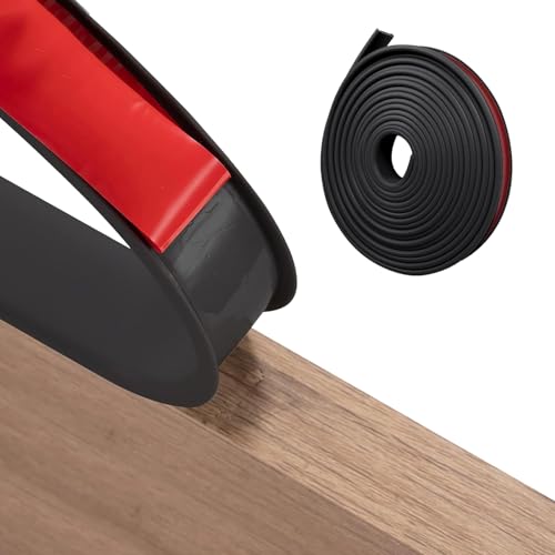 U Form Selbstklebend Möbelkantenband, 5m lang Innenbreite 25mm Flexible TPE Faltbarer, Möbelkantenumleimer, Zuschneidbares Kantenumleimer Band, für Arbeitsplatten, Schrankkanten(Schwarz) von Huamirra