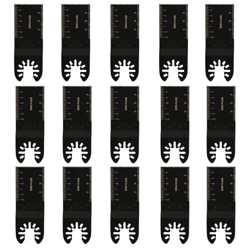 15 Stk Multitool Sägeblätter Set, Oszillierwerkzeug Sägeblätter Holz Kunststoff Metall, Kompatibel mit Fein Dewalt Bosch Ryobi Milwaukee Dremel Multifunktionswerkzeug Zubehör Oszillierendes Zubehör von HuangXinyu