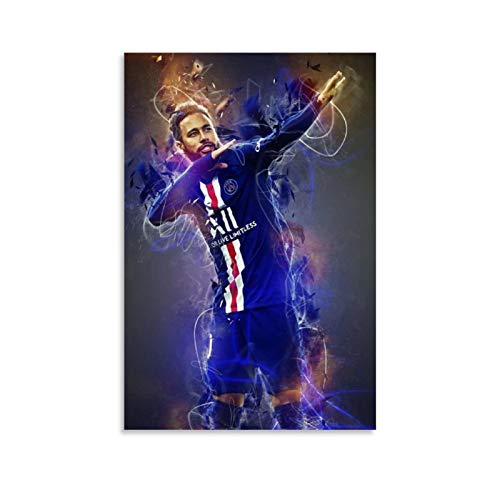 Huangchen Fußball-Stern-Poster Neymar Poster Dekorative Malerei Leinwand Wandkunst Wohnzimmer Poster Schlafzimmer Gemälde 60 x 90 cm von Huangchen