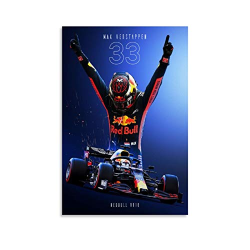 Huangchen Weltmeister-Poster F1 Racing Driver Max Verstappen, Leinwand-Kunstposter und Wandkunst, Bild, moderner Druck, Schlafzimmer, Dekoration, Poster, 60 x 90 cm von Huangchen