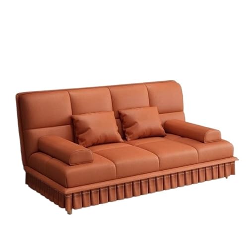 Huangj-0527 Gästebett Couch Doppelt verwendbares, multifunktionales Klappsofabett, kleines Apartmentdesign, Wohnzimmer zu Hause(Orange) von Huangj-0527