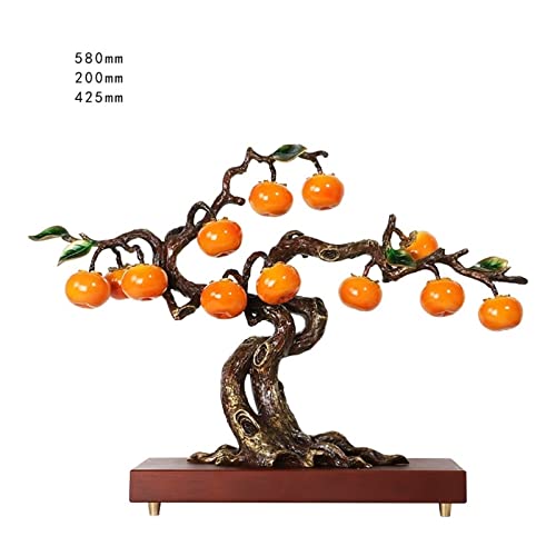 Huangj-0527 Schreibtisch-Dekor Reines Kupfer Ornamente Persimone Persimmon Ornamente Topf Wohnzimmer Feng Shui Ornamente Dekoration Schreibtisch-Accessoires für Zuhause(Groß) von Huangj-0527