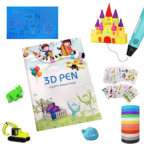 3D stifte für kinder, 3D stift vorlagen (40 Muster) starterset zubehör 3D pen filapen 1.75mm PLA Filament 10 Farben 5M für 3D drucker stift von Huanmin