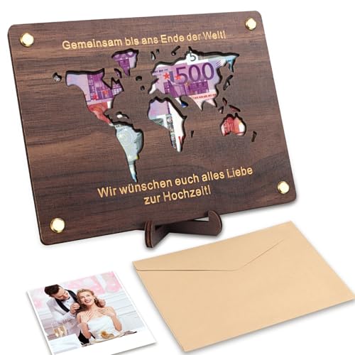 Geldgeschenk Hochzeit, Geldgeschenk Reise, Weltkarte Bilderrahmen Geldgeschenk, Bilderrahmen Hochzeit Geldgeschenk mit Briefköpfe, Kleinigkeit Zur Hochzeit, Hochzeitsgeschenke für Brautpaar Geld von Huanmin